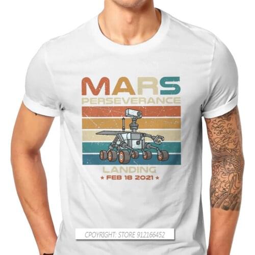 Rover Landing 2021 Popular Hipster TShirts Mars Perseverance Rover Exploration Men Harajuku Fabric Tops T Shirt O Neck Big Size