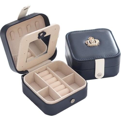 Simple Korean Creative Travel Portable Jewelry Box Earrings Leather Jewelry Storage Box PU Small Jewelry Bag