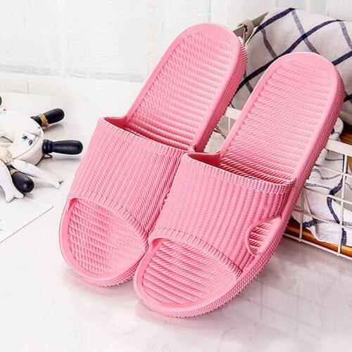 Couples Large Size Bathroom Slippers Womens Home Indoor EVA Flip Flops Solid Color Soft Non-Slip Slides Summer Beach Sandals