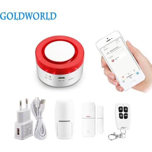 Tuya Smart WiFi Home Security Alarm System 433MHz Wireless Strobe Siren Alarm Compatible With Alexa Google Home IFTTT Tuya APP