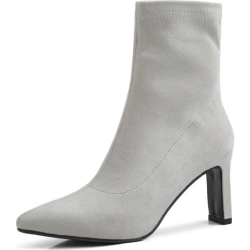 SKLFGXZY New autumn/winter 2020 women Short boots Genuine leather Female boots European brands Sox boots High heels handmade