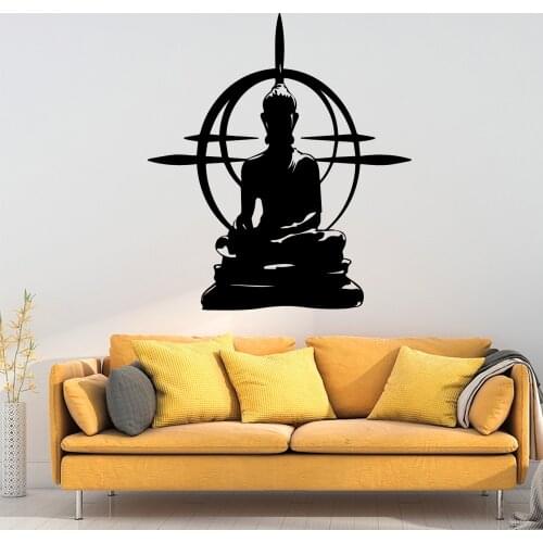 Modern Buddha Wall Stickers Vinyl Waterproof Wall Art Decal Nursery For Living Room Decor Mural Decorative Vinyl Wallpaper