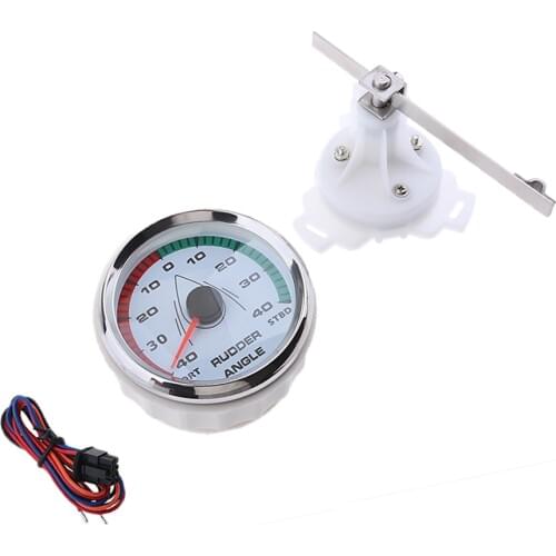 Marine Boat 85mm Rudder Angle Gauge Chrome 316L Bezel 9-32V 0-190Ω