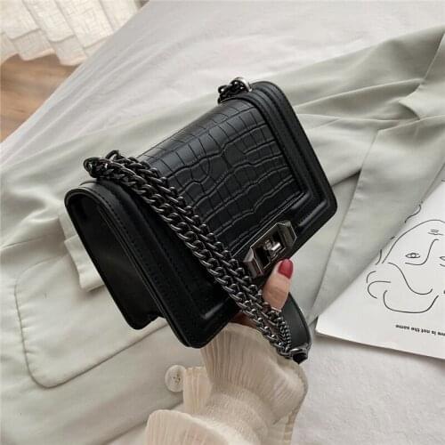 Chain Crossbody Bags for Women Fashion Small Shoulder Bag New High Quality Alligator PU Leather Luxury Ladies Handbags Designer
