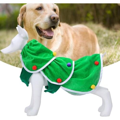 Pet Sweatshirt Christmas Tree Shape Decorative Breathable Pet Dog Sleeveless Clothes Outfit for Christmas Small Dogs Sweatshirt