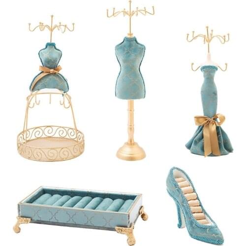 Jewellery Display Stand Princess Dress Necklace Jewellery Stand Holder Lady Model Dress High-Heeled Shoes Earring Ring