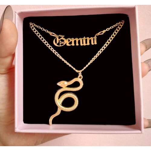 Flatfoosie New Multi-layer Gold Color Snake Pendant Necklace For Women Fashion Animal Butterfly Metal Choker Necklace Jewelry