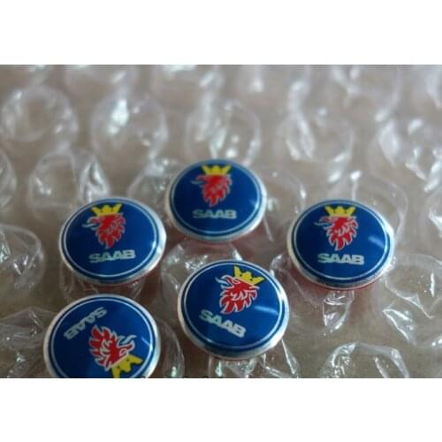 1X New 12mm Aluminum SAAB Car Logo Auto Key Fob Remote sticker car badge emblems decoration