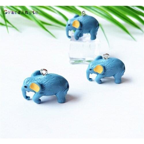 2pcs Elephant Charms For Earrings Necklace DIY Animals Jewelry keychain Cute Necklaces Bracelets Bangle Gift Hair Jewelry Craft