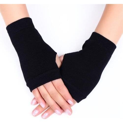30pair Winter Warm Boy&Girl Students Homework Knitted Dew Finger Gloves,Women Office Pure Color Flexibility Fingerless Gloves