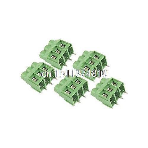 5 Pcs 30A 3 Pin Pluggable PCB Screw Terminal Block Connector