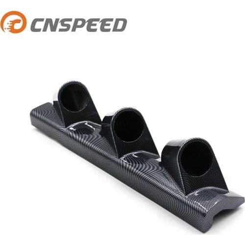 Free Shipping CNSPEED 52mm Universal 3 Hole Right Hand Drive Auto Car A Pillar Carbon Fiber Triple Gauge Holder Gauge Pod
