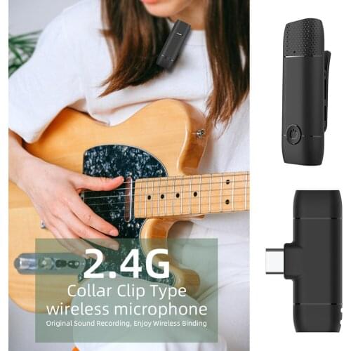 Mini Wireless Lavalier Microphone Receiver Portable Clip-On Lapel Video Recording Mic System for Live Broadcast Interview