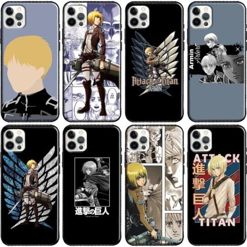 Armin Arlert Attack on Titan Anime Phone Case For Apple iPhone 11 Pro Max 12 mini X XR XS Max 8 7 Plus SE 2020 Cover Shell
