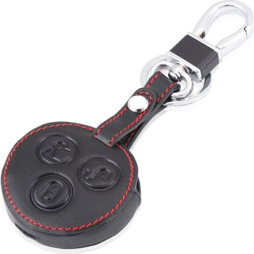 Genuine Leather Key Cover For Mercedes Benz Smart city roadster 3 three button remote case shell New skin protected Car styling