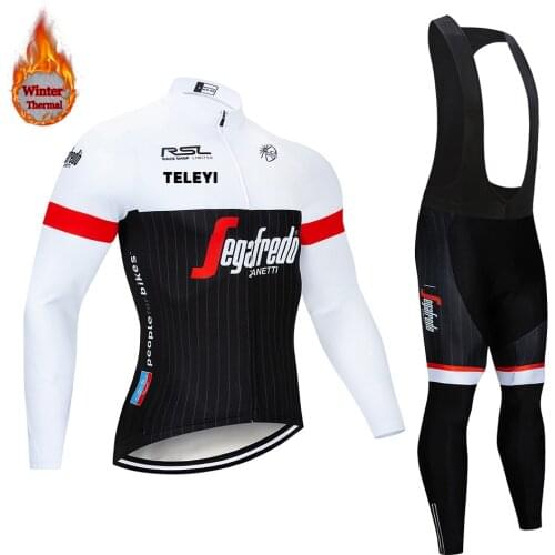 Black and white Long Sleeve Bike Clothes Thermal Fleece Ropa Roupa Invierno MTB Bicycle Clothing Winter Cycling Jersey