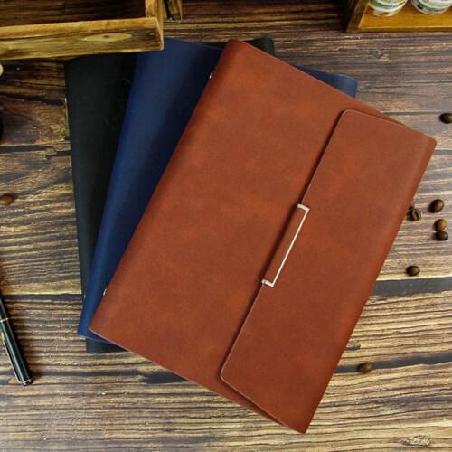 Elegant Travel Handcrafted Magnetic Buckle Diary Notebook Leather Journal Message Note Book Pocketbook School Office Supplies