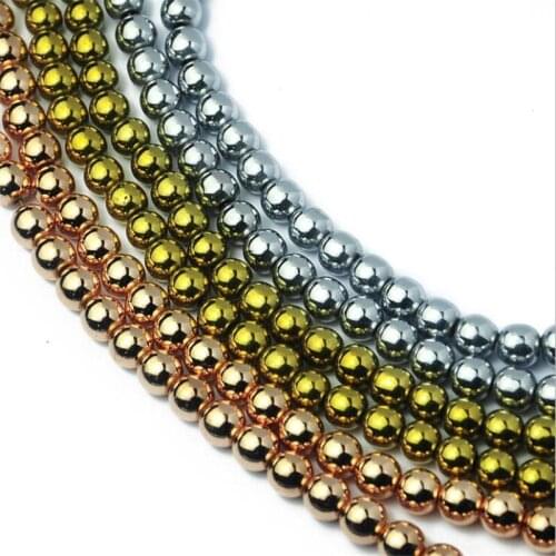 2 3 4 6 8 10mm Smooth Round Hematite beads Natural Stone Spacer Loose bead for Jewelry Bracelet Making DIY Accessories 15"