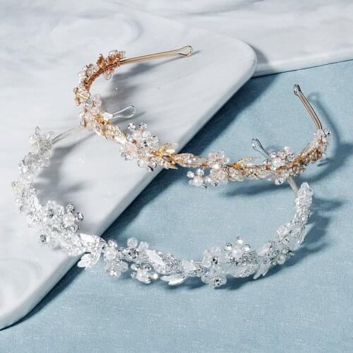 Headwear Wedding Photo Studio Photo Accessories Enamel Crystal Headband Flower Hair Accessories Bridal Headband