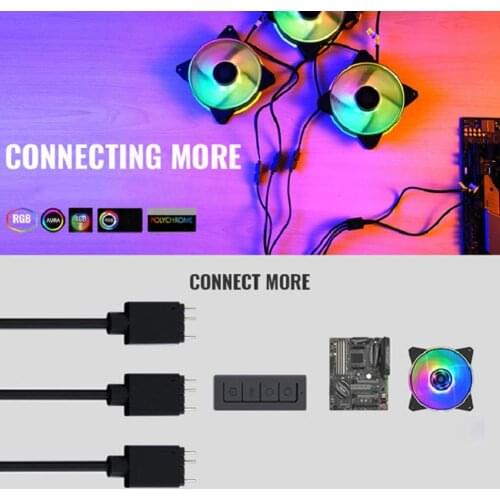 1 to 3 RGB Splitter Cable Flexible Adapter Cable Connector for addressable RGB LED Fan for ASUS MSI GIGABYTE ASROCK