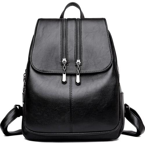 Leather Travel Backpack 2021 Bagpack Luxury Women Backpacks School College Bags for Teenager Girls Back Pack