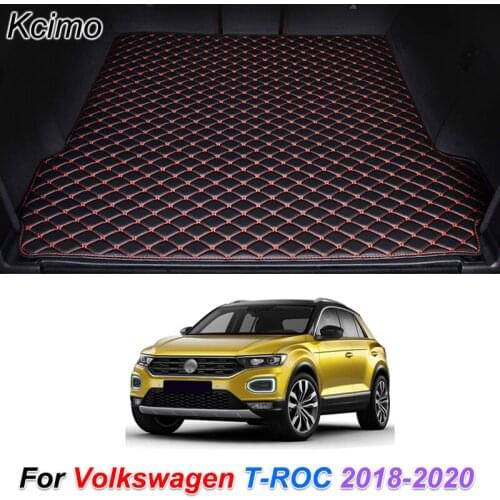 Leather Car Trunk Mat for Volkswagen T-ROC 2018-2020 Cargo Liner Trunk Floor Pad Carpet Car Accessories