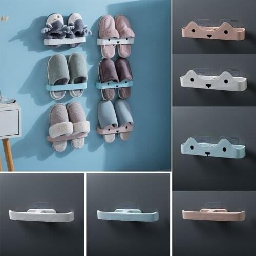 Creative Plastic Shoe Shelf Rack Stand Cabinet Display Shelf Organizer Wall Rack Bathroom Slippers Shelf Wall-mounted