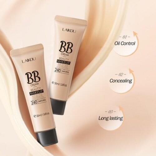 LAIKOU Pearl Powder BB Cream 30g Whitening Brighten Skin Care Concealer Cream Liquid Foundation Moisturizing Lasting Cosmetics