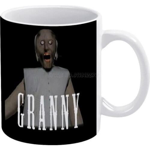 Mobile Horror Game Granny White Mug Custom Printed Funny Tea Cup Gift Personalised Coffee Mug Granny Android Ios Slendrina