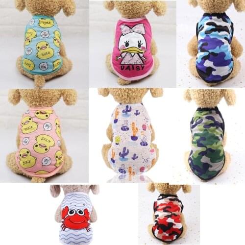 Cartoon Dog Shirt Summer Small Dog Clothes Chihuahua Tshirt Puppy Vest Yorkshire Terrier Pet Clothes Ropa Perro Pets Clothing