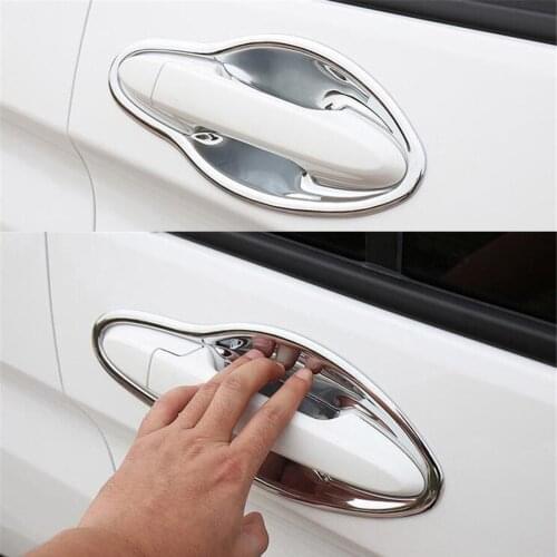 Auto Car Exterior Door Handle Bowl Trim Styling Sticker Fit for Honda City 2015 2016 Chrome Silver 8Pcs/set