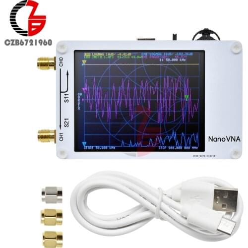 NanoVNA Vector Network Analyzer USB Type C 50KHz-900MHz 0.28" Digital Touching Screen Shortwave MF HF VHF UHF Antenna Analyzer