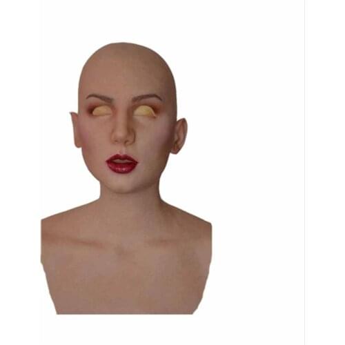 New Sexy Latex Realistic Female Mask Sunscreen Mask Sexy Women Skin Masquerade Masks Transgender Full Covered Mask Role Play