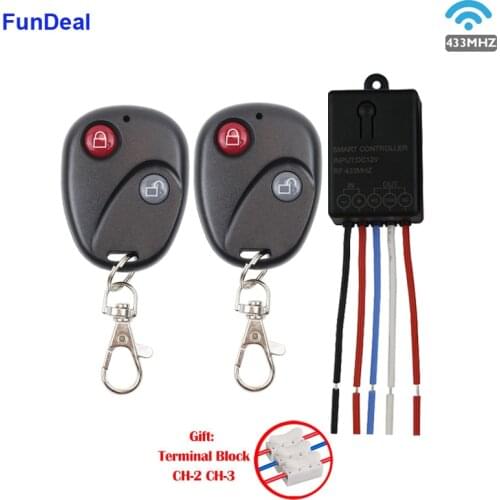 Newest 433Mhz Universal Wireless Remote Control Switch DC 12V 1 CH Relay Receiver Module RF Transmitter 433 Mhz Remote Controls