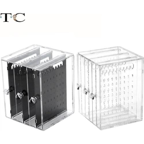 Large Capacity Clear Acrylic Jewelry Display Shelf 3 Drawers Earring Rack Holder Earring Organizer Dustproof Earring Storage Box