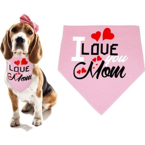 New Design Adjustable Pet Bandana Cute Neckerchief For Puppy Dog Cat Pet Bibs Neck Scarf Best Dad & Love Mom Printed Dog Scarf