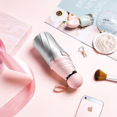 Titanium Silver Glue Ultra Light Sunshade Folding Vinyl Sunscreen Umbrella