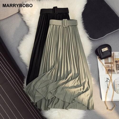 Autumn Winter Women Office Pleated Skirts Casual High Waist Midi Skirts 2021 Vintage Work Wear Velvet A-line Skirt