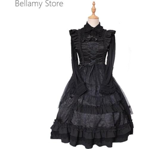 Gothic Lolita Black Lace Sweet JSK Dress