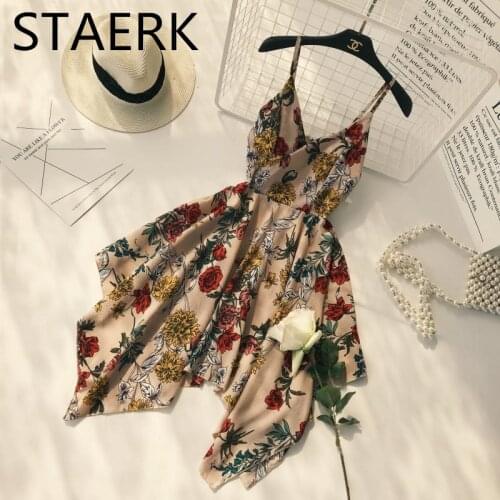 2019 New Off shoulder ruffle Dot summer Dress women strap chiffon beach Boho party sexy dresses vestido furits Beach strap dress
