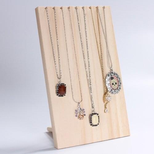 1Piece 15*25Cm Wood Jewelry Display Stand Multiple Necklace Holder Rack Necklace Pendant Rack for Home Shop Counter Shows