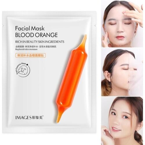1 Pc Blood Orange Facial Mask Moisturizing Replenish Skin Nourishing Hydrating Mask Moisturizing Whitening TSLM2