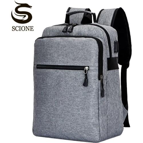 Fashion Men USB Charging Backpack Waterproof Computer Laptop Backpacks Travel Back Pack School Shoulder Bags Business Rucksack