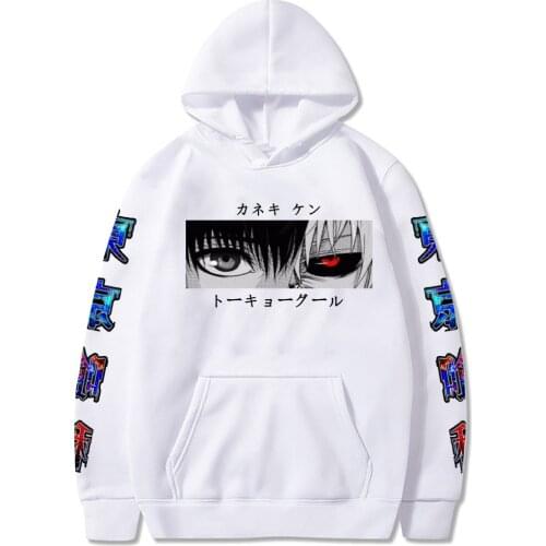 2021 Japanese Anime Tokyo Ghoul Kaneki Ken Eyes Printed Men Hoodie Sweatshirts Streetwear Pullover Plus Size Women Clothes