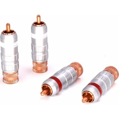 4pcs High quality None plating RCA connector RCA male plug support 10mm cable 4pcs/lot