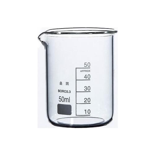 50ml Low Form Beaker Chemistry Laboratory Borosilicate Glass Transparent Beaker Thickened with spout