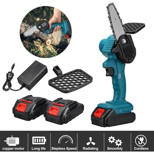 88VF 4 Inch 2400W Mini Electric Saw Chainsaw Garden Tree Logging Saw Woodworking Tools Wood Cutters For Makiit 18V Battery