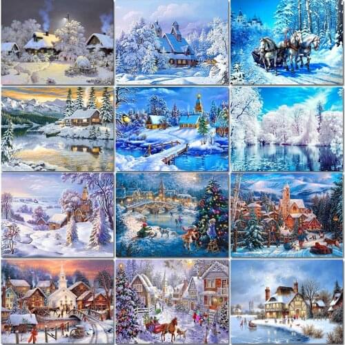 Zooya Diy 5D Diamond Painting Snow Landscape Diamond Embroidery Winter Full Drill Diamond Mosaic Rhinestone Picture Gifts Rf465