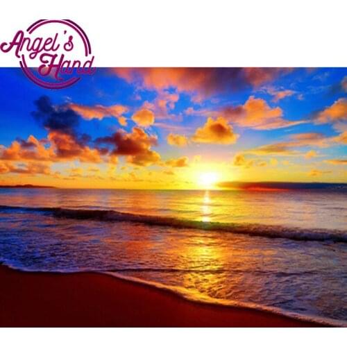 New 5D DIY Diamond Painting Needlework Embroidery Beautiful Sunset Picture Cross Stitch Round&spuare Rhinestone Home Decor Gift