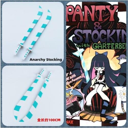 Anime Panty & Stocking with Garterbelt Stocking Anarchy Stockings Double Sword Weapons Halloween Carnival Hand Made Props PVC